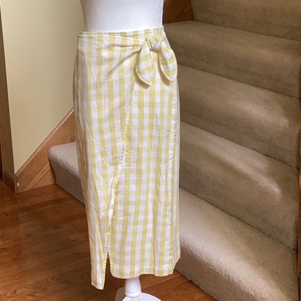 NWT Madewell Yellow Plaid Skirt